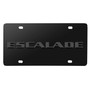 Cadillac Escalade 3D Gunmetal Gray Name Logo on Black Stainless Steel License Plate