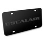Cadillac Escalade 3D Gunmetal Gray Name Logo on Black Stainless Steel License Plate