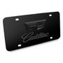 Cadillac 3D Dark Gray Dual Logo Black Stainless Steel License Plate