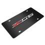 Chevrolet Corvette C7 Z06 3D Logo on Black Carbon Fiber Pattern Stainless Steel License Plate