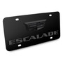 Cadillac Escalade 3D Dark Gray Dual Logo Black Stainless Steel License Plate