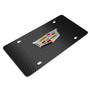 Cadillac Crest 3D Logo on Black Carbon Fiber Pattern Stainless Steel License Plate
