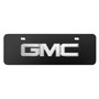 GMC 3D Chrome Metal Logo 12" x 4.25" European Look Black Half-Size Stainless Steel License Plate