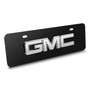 GMC 3D Chrome Metal Logo 12" x 4.25" European Look Black Half-Size Stainless Steel License Plate