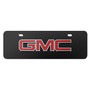 GMC 3D Inlay Red Logo 12" x 4.25" European Look Black Half-Size Stainless Steel License Plate