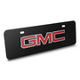 GMC 3D Inlay Red Logo 12" x 4.25" European Look Black Half-Size Stainless Steel License Plate
