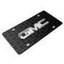 GMC Chrome Metal 3D Logo on Logo Pattern Black Aluminum License Plate