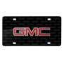 GMC Red Inlay 3D Logo on Logo Pattern Black Aluminum License Plate