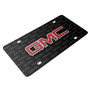 GMC Red Inlay 3D Logo on Logo Pattern Black Aluminum License Plate