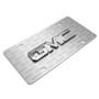GMC Chrome Metal 3D Logo on Logo Pattern Brushed Aluminum License Plate