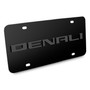 GMC Denali 3D Gunmetal Gray Name Logo on Black Stainless Steel License Plate