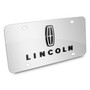 Lincoln 3D Dual Logo Mirror Chrome Stainless Steel License Plate