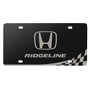 Honda Ridgeline Matt-Look Laser Mark Checker Flag Black Acrylic License Plate