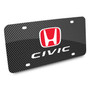 Honda Civic Black Carbon Fiber Look Graphic Special Aluminum Metal License Plate