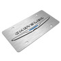 Chrysler 3D Dual Logo on Logo Pattern Brushed Aluminum License Plate