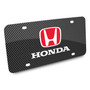 Honda Red Logo Black Carbon Fiber Look Graphic Special Aluminum Metal License Plate -
