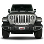 Jeep in Red 3D Logo 12" x 4.25" European Look Chrome Half-Size Stainless Steel License Plate