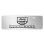 Jeep Wrangler 3D Logo 12" x 4.25" European Look Chrome Half-Size Stainless Steel License Plate