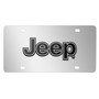Jeep Black 3D Logo Mirror Chrome Stainless Steel License Plate