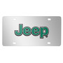 Jeep Green 3D Logo Mirror Chrome Stainless Steel License Plate