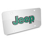 Jeep Green 3D Logo Mirror Chrome Stainless Steel License Plate