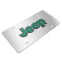 Jeep Green 3D Logo Mirror Chrome Stainless Steel License Plate