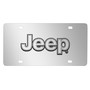 Jeep Silver 3D Logo Mirror Chrome Stainless Steel License Plate
