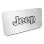 Jeep Silver 3D Logo Mirror Chrome Stainless Steel License Plate