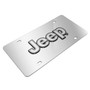 Jeep Silver 3D Logo Mirror Chrome Stainless Steel License Plate