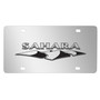 Jeep Wrangler Sahara 3D Dual Logo Mirror Chrome Stainless Steel License Plate