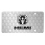 RAM HEMI Dual Logo 3D Logo on Logo Pattern Brushed Aluminum License Plate
