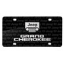 Jeep Grand Cherokee 3D Logo on Logo Pattern Black Aluminum License Plate