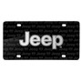 Jeep 3D Logo on Logo Pattern Black Aluminum License Plate