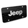 Jeep 3D Logo on Logo Pattern Black Aluminum License Plate