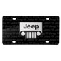 Jeep Grill 3D Logo on Logo Pattern Black Aluminum License Plate