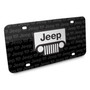Jeep Grill 3D Logo on Logo Pattern Black Aluminum License Plate