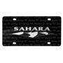 Jeep Wrangler Sahara 3D Logo on Logo Pattern Black Aluminum License Plate