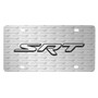 Dodge Jeep SRT 3D Logo on Logo Pattern Brushed Aluminum License Plate
