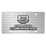 Jeep Grand Cherokee 3D Logo on Logo Pattern Brushed Aluminum License Plate