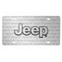 Jeep 3D Logo on Logo Pattern Brushed Aluminum License Plate