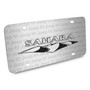 Jeep Wrangler Sahara 3D Logo on Logo Pattern Brushed Aluminum License Plate