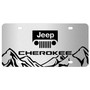 Jeep Cherokee Rock Mountain Graphic Brush Special Aluminum Metal License Plate