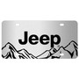 Jeep Rock Mountain Graphic Brush Special Aluminum Metal License Plate