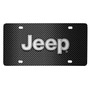 Jeep 3D Logo on Black Carbon Fiber Patten Stainless Steel License Plate