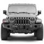 Jeep Gladiator 3D Dark Gray Logo on Black Carbon Fiber Pattern Stainless Steel License Plate