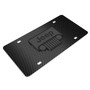 Jeep Grill 3D Dark Gray Logo on Black Carbon Fiber Pattern Stainless Steel License Plate