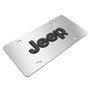Jeep 3D Dark Gray Logo on Mirror Chrome Stainless Steel License Plate