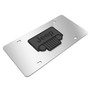 Jeep Grill 3D Dark Gray Logo on Mirror Chrome Stainless Steel License Plate
