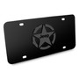 Jeep Willys Star Logo in 3D Dark Gray on Black Stainless Steel License Plate