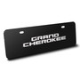 Jeep Grand Cherokee 3D Logo 12" x 4.25" European Look Black Half-Size Stainless Steel License Plate